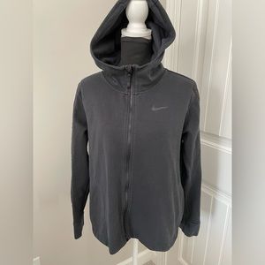 Nike black zip up hoodie sweatshirt jacket, size L, pockets, GUC